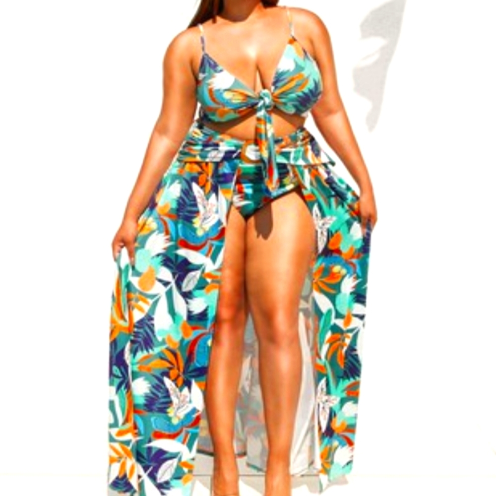 2 piece plus size swim wear